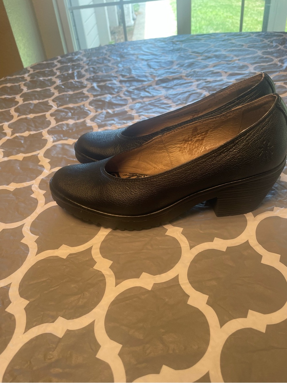Fly London Walo Leather Pumps Comfort Black Women's Size EU 39 US 8-8.5